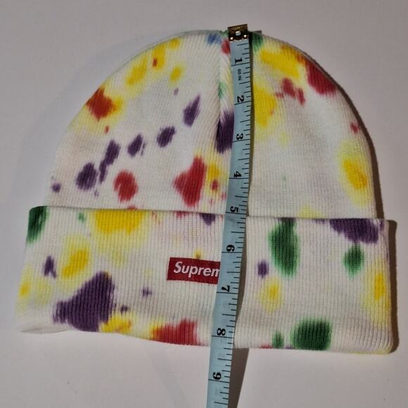 Supreme Splatter Dyed Beanie 'White' | Men's One Size Outdoor Streetwear Skater - Picture 6 of 8